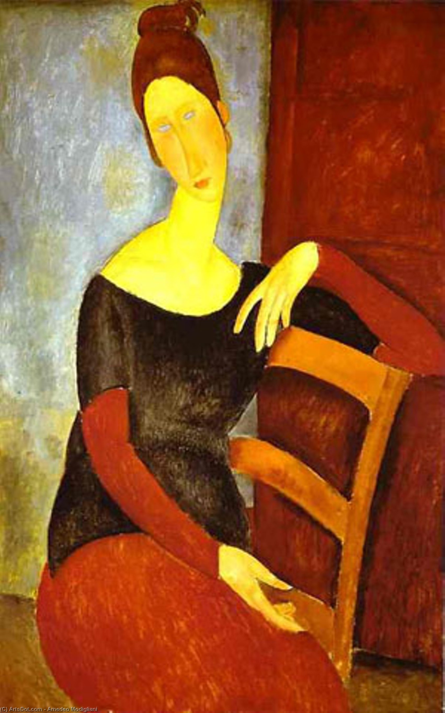 WikiOO.org – 美術百科全書 - 繪畫，作品 Amedeo Modigliani - 艺术家的妻子