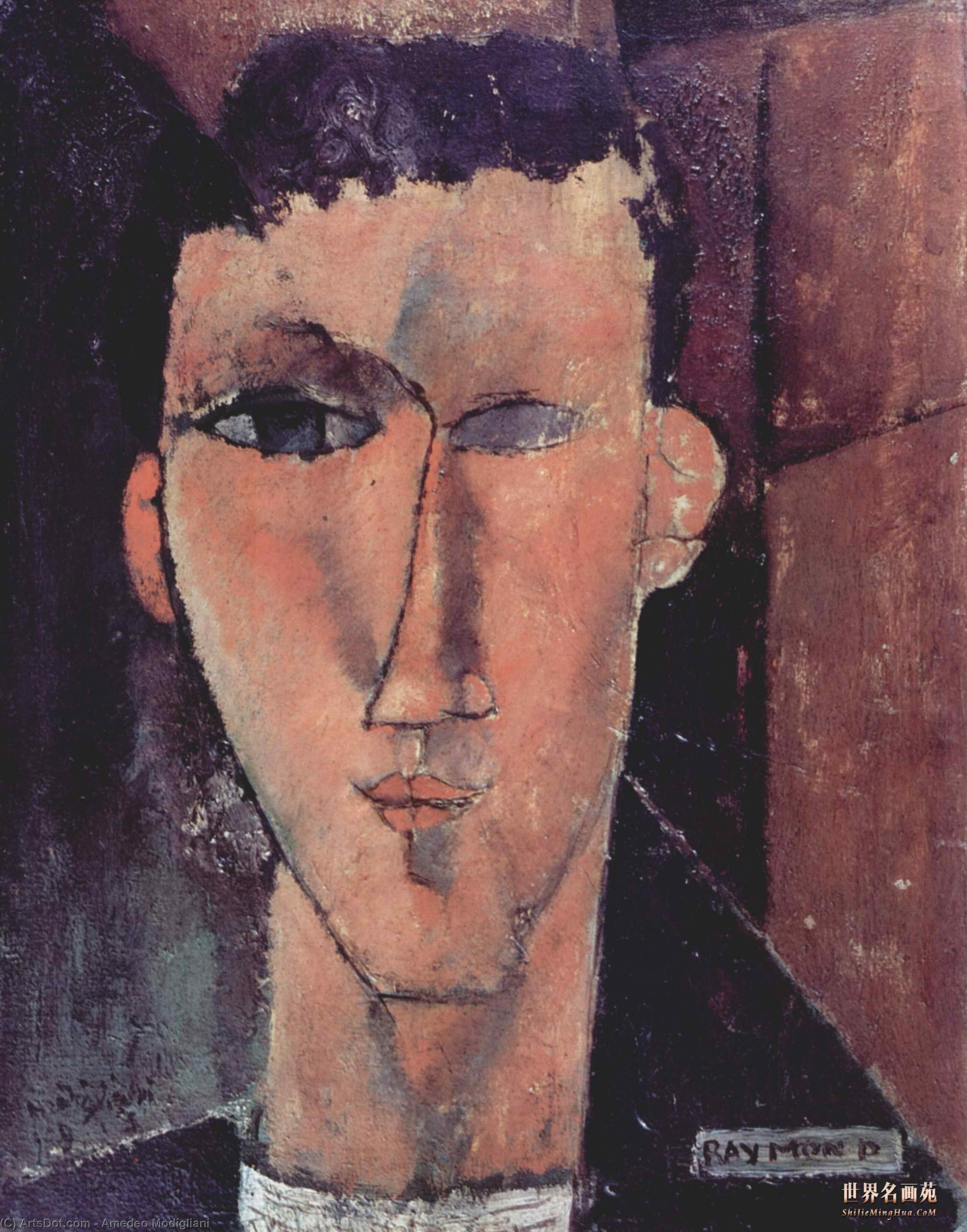 WikiOO.org - Encyclopedia of Fine Arts - Maleri, Artwork Amedeo Modigliani - Portrait of Raymond