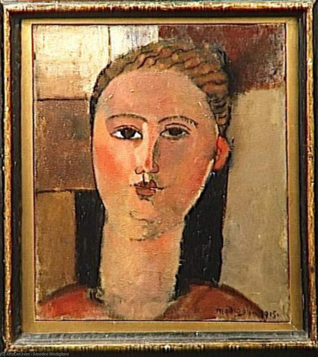 WikiOO.org - Encyclopedia of Fine Arts - Malba, Artwork Amedeo Modigliani - Redhead girl