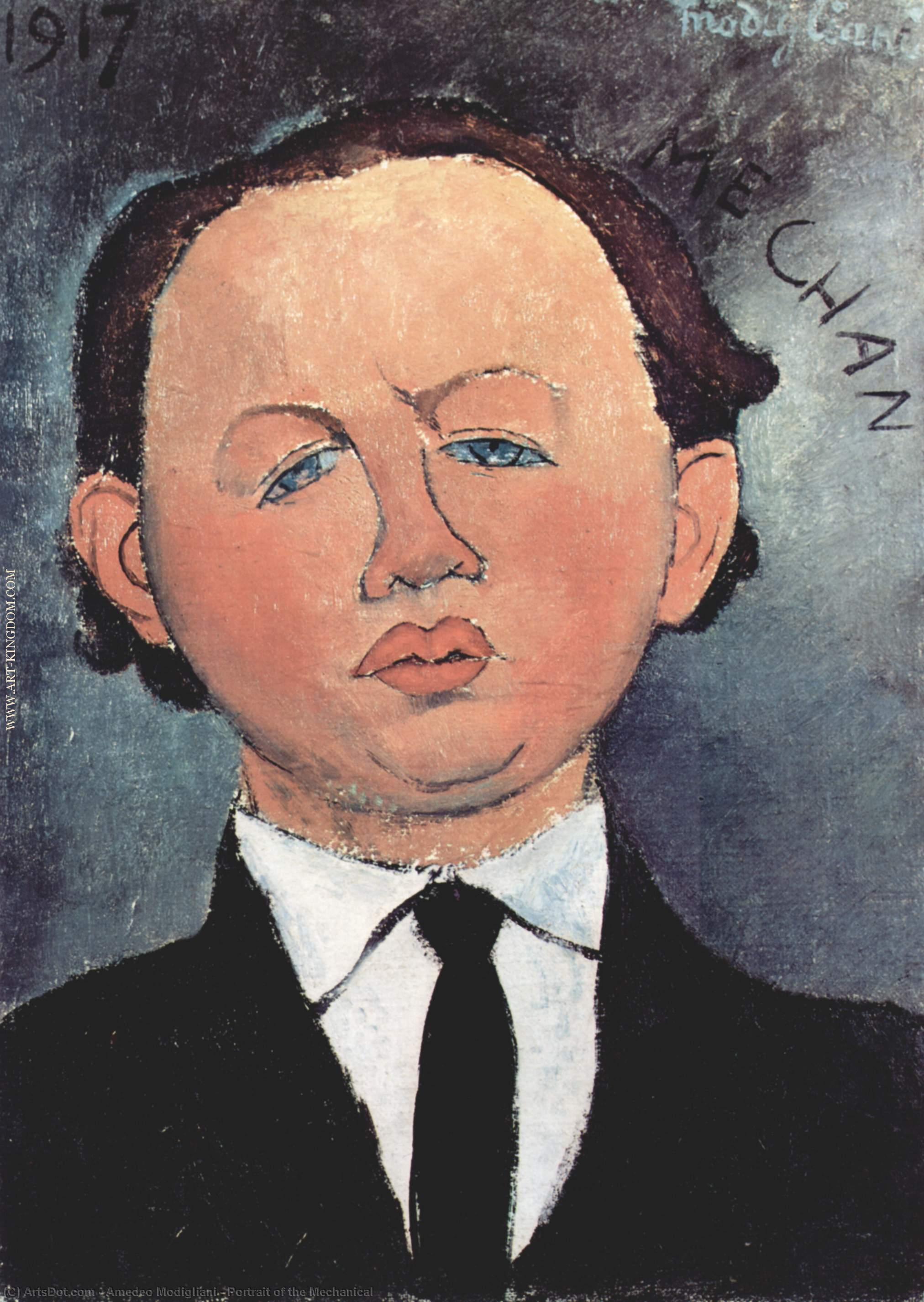 Wikioo.org - The Encyclopedia of Fine Arts - Painting, Artwork by Amedeo Modigliani - Portrait of the Mechanical