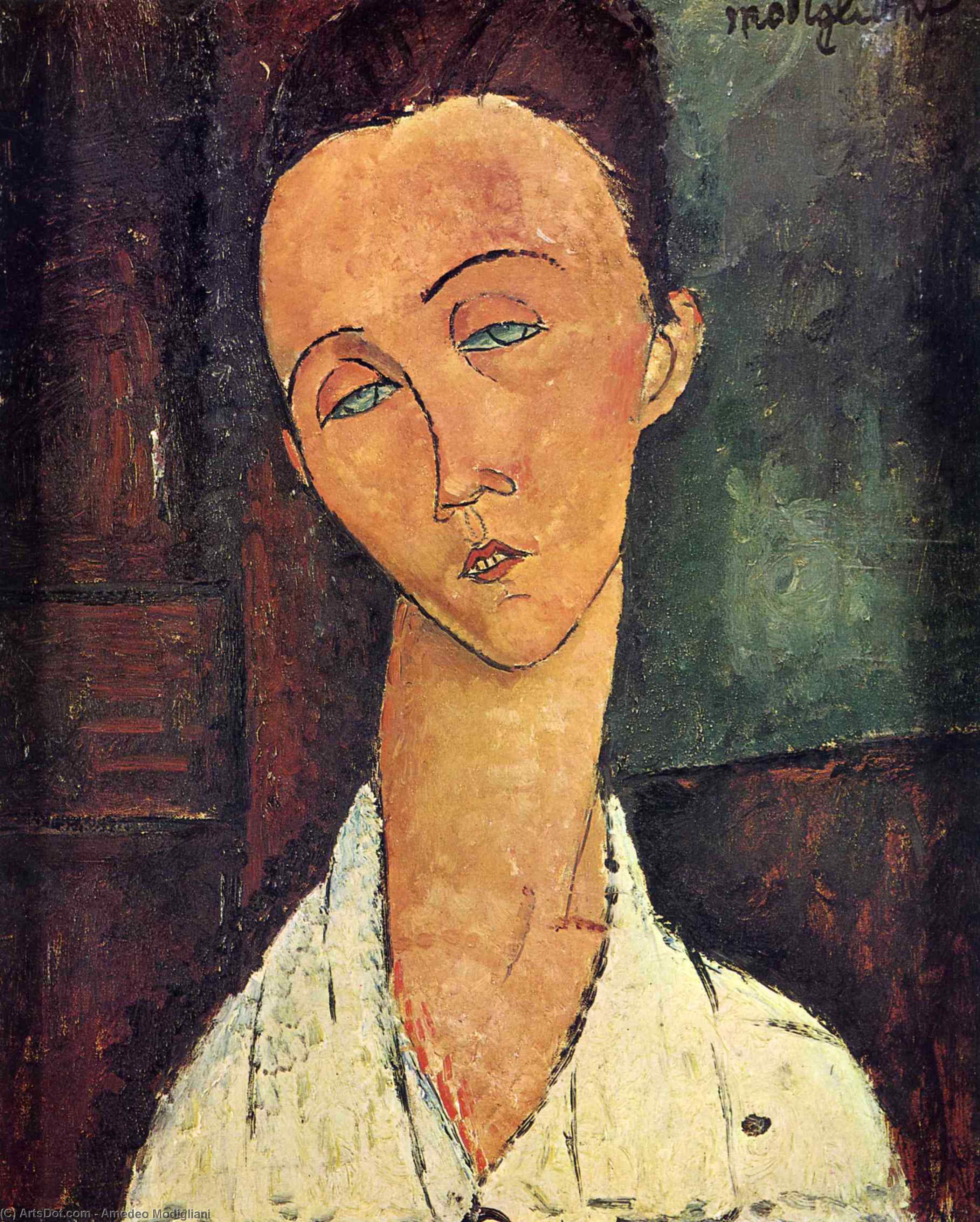 Wikioo.org - The Encyclopedia of Fine Arts - Painting, Artwork by Amedeo Modigliani - Portrait of Lunia Czechowska