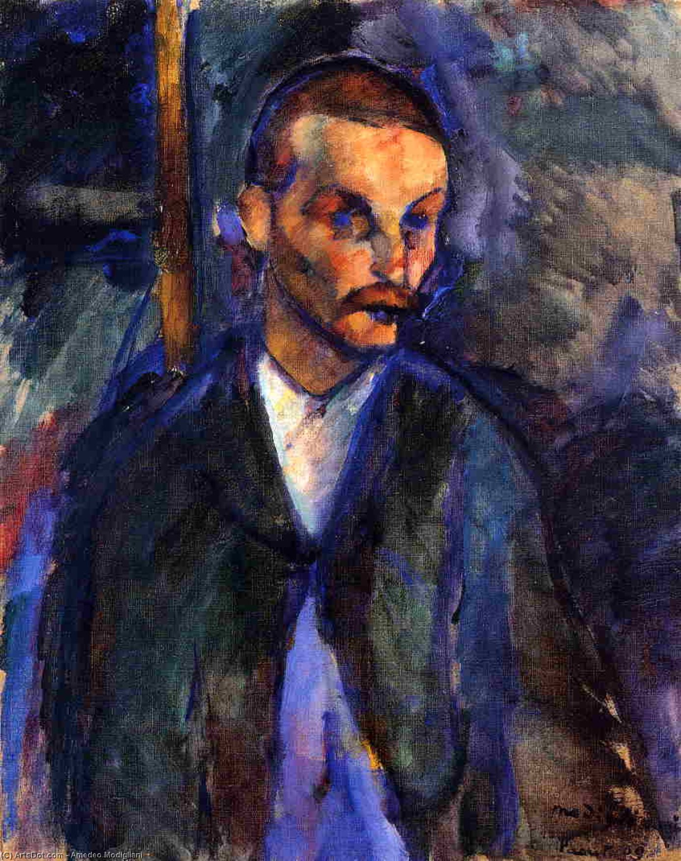 Wikioo.org – L'Encyclopédie des Beaux Arts - Peinture, Oeuvre de Amedeo Modigliani - Le paysan de Livourne