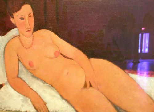 Wikioo.org - The Encyclopedia of Fine Arts - Painting, Artwork by Amedeo Modigliani - Nude with Coral Necklace