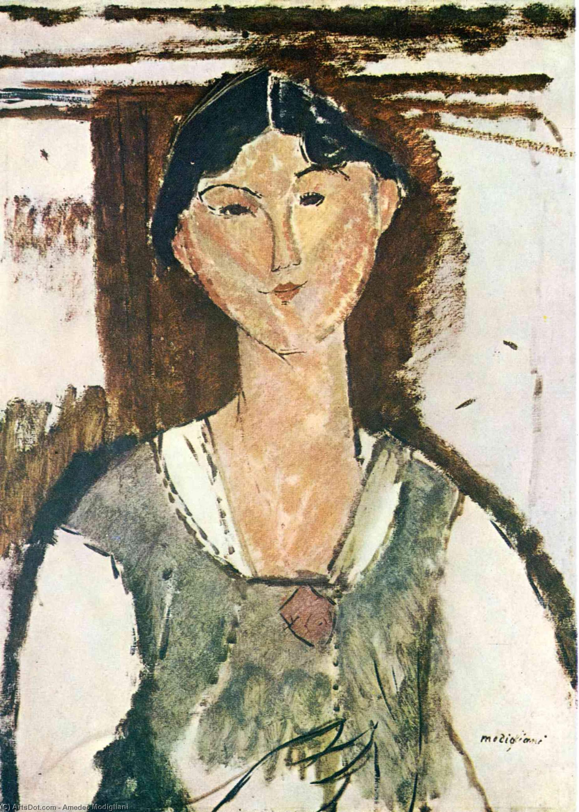 WikiOO.org – 美術百科全書 - 繪畫，作品 Amedeo Modigliani - 比阿特丽斯黑斯廷斯