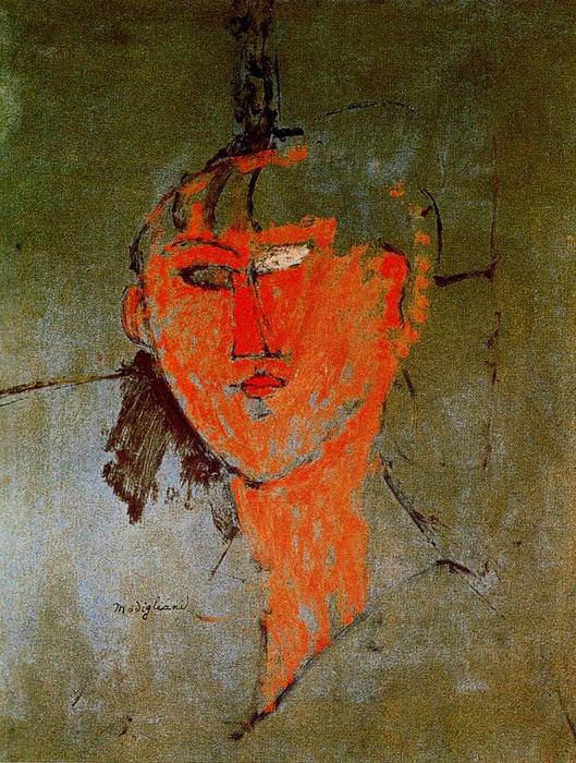 WikiOO.org - Енциклопедия за изящни изкуства - Живопис, Произведения на изкуството Amedeo Modigliani - The Red Head