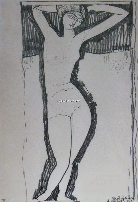 WikiOO.org - Encyclopedia of Fine Arts - Maalaus, taideteos Amedeo Modigliani - Nude