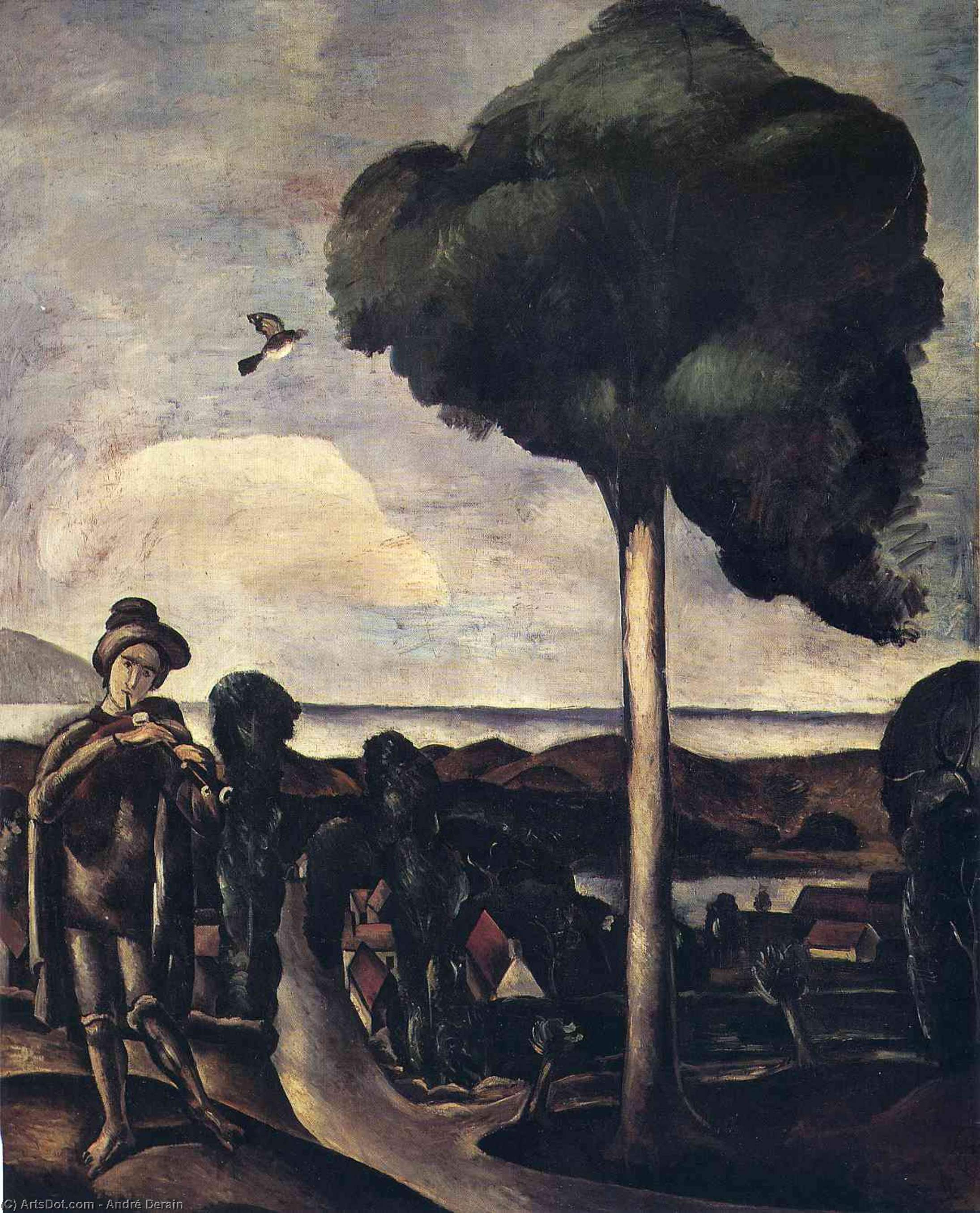 Wikioo.org - The Encyclopedia of Fine Arts - Painting, Artwork by André Derain - The Bagpiper at Camiers