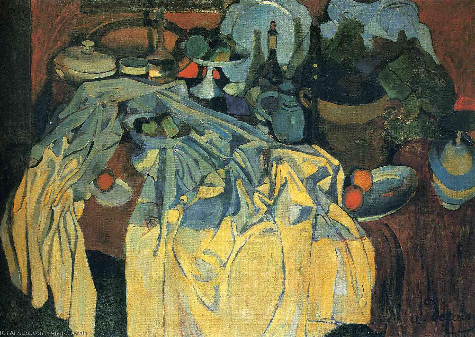 Wikioo.org – La Enciclopedia de las Bellas Artes - Pintura, Obras de arte de André Derain - naturaleza muerta en el mesa