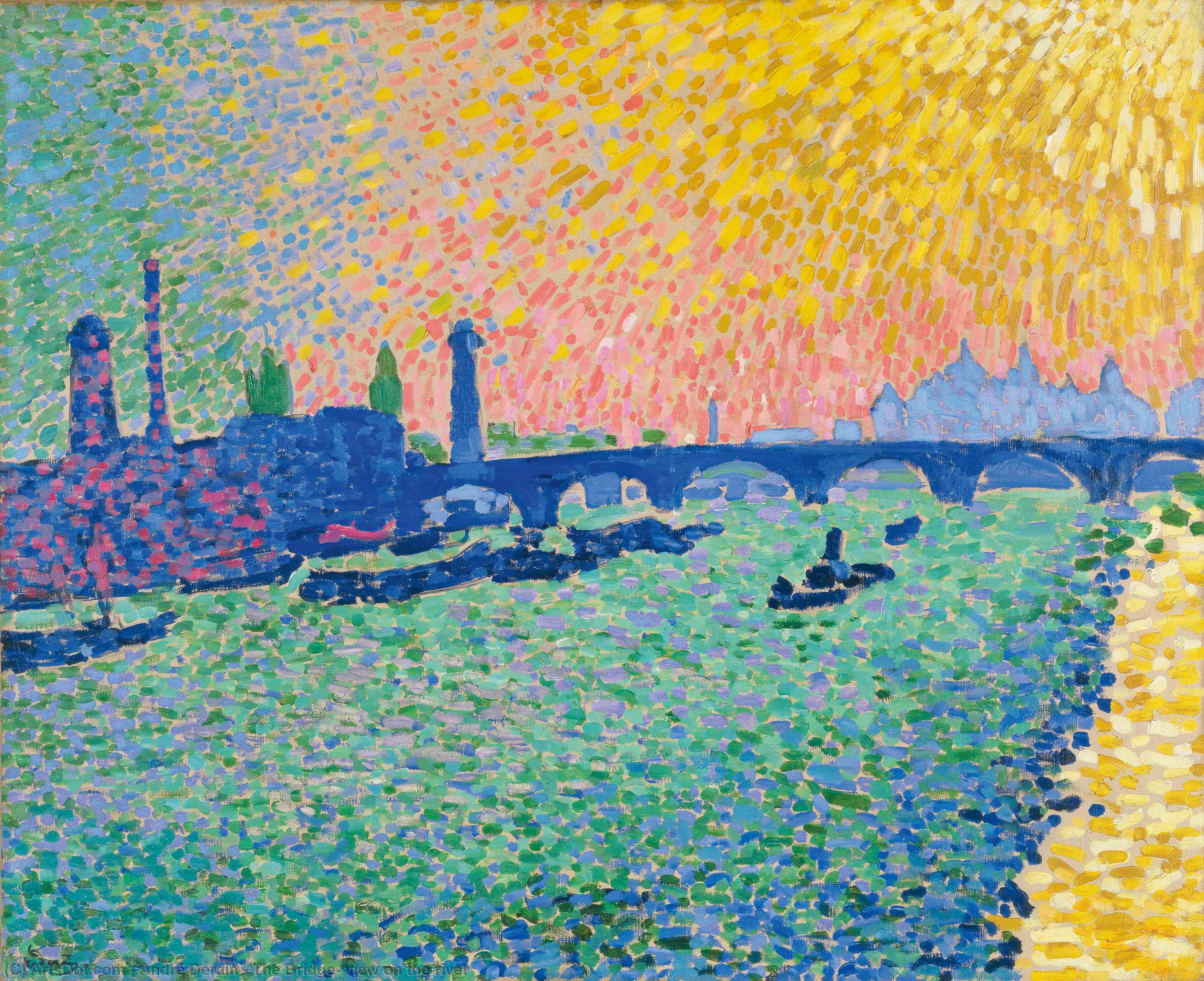 Wikioo.org - The Encyclopedia of Fine Arts - Painting, Artwork by André Derain - The Bridge, view on the river