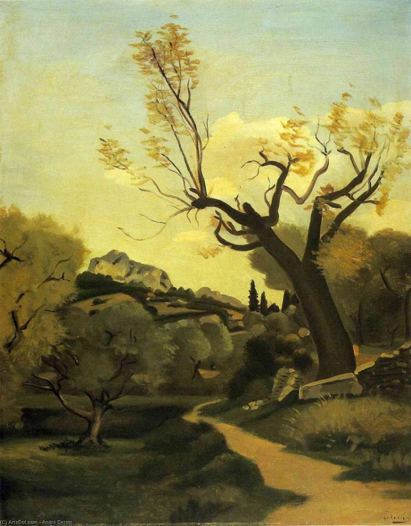 WikiOO.org - Енциклопедия за изящни изкуства - Живопис, Произведения на изкуството André Derain - The road and the tree