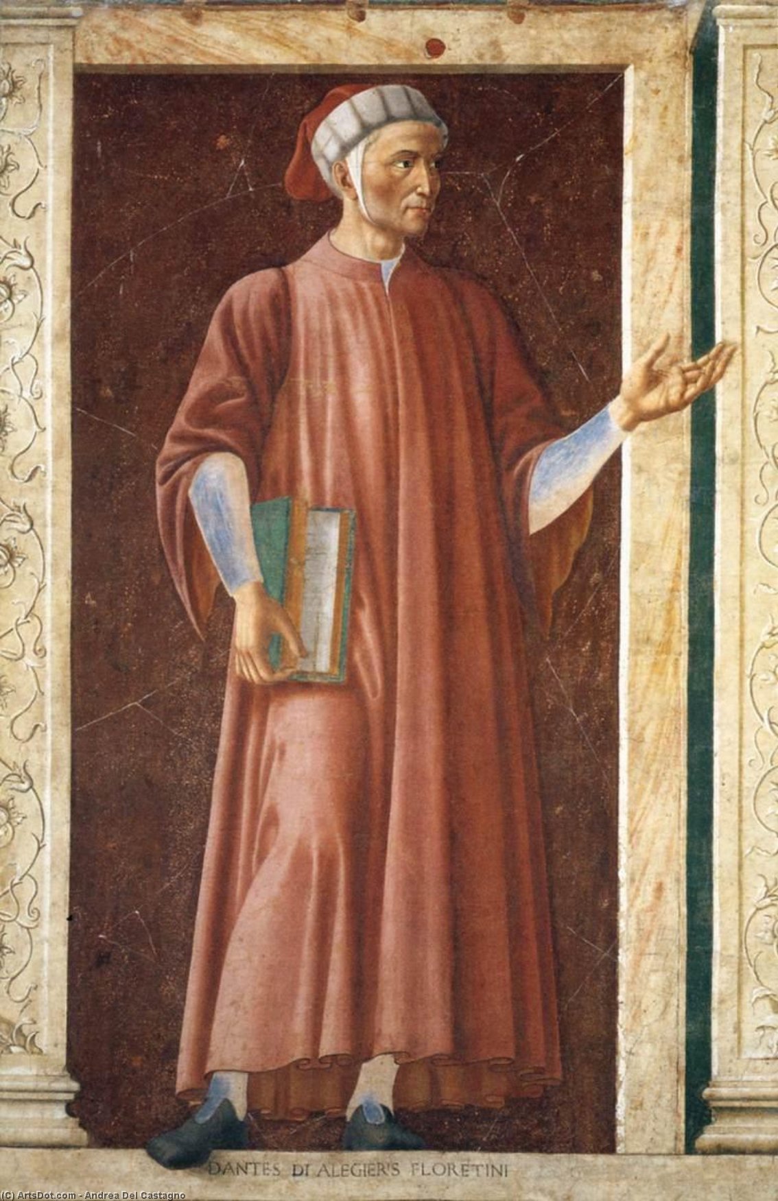 WikiOO.org - Encyclopedia of Fine Arts - Lukisan, Artwork Andrea Del Castagno - Dante Alighieri