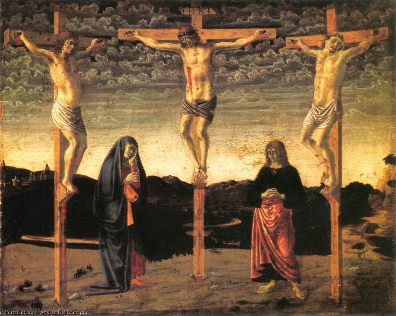 Wikioo.org - The Encyclopedia of Fine Arts - Painting, Artwork by Andrea Del Castagno - Crucifixion