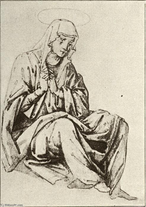 Wikioo.org – L'Enciclopedia delle Belle Arti - Pittura, Opere di Andrea Del Castagno - mary seduti sotto il croce
