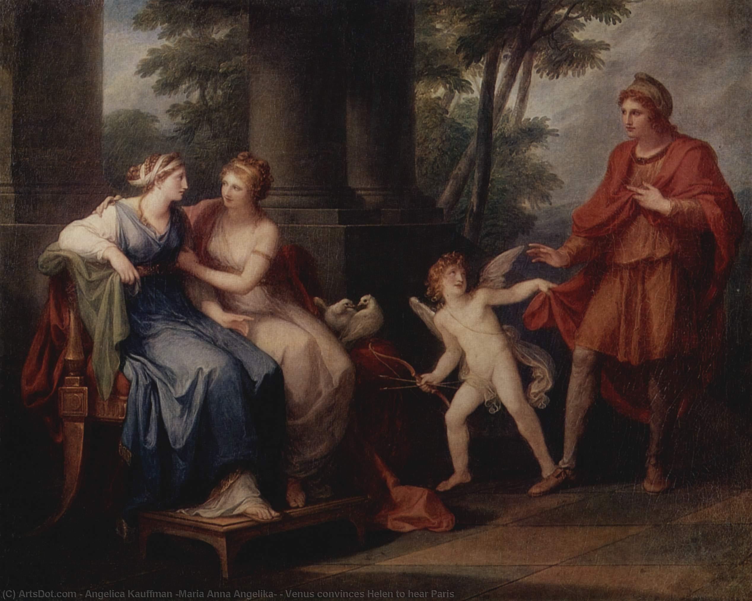 WikiOO.org - Εγκυκλοπαίδεια Καλών Τεχνών - Ζωγραφική, έργα τέχνης Angelica Kauffman (Maria Anna Angelika) - Venus convinces Helen to hear Paris