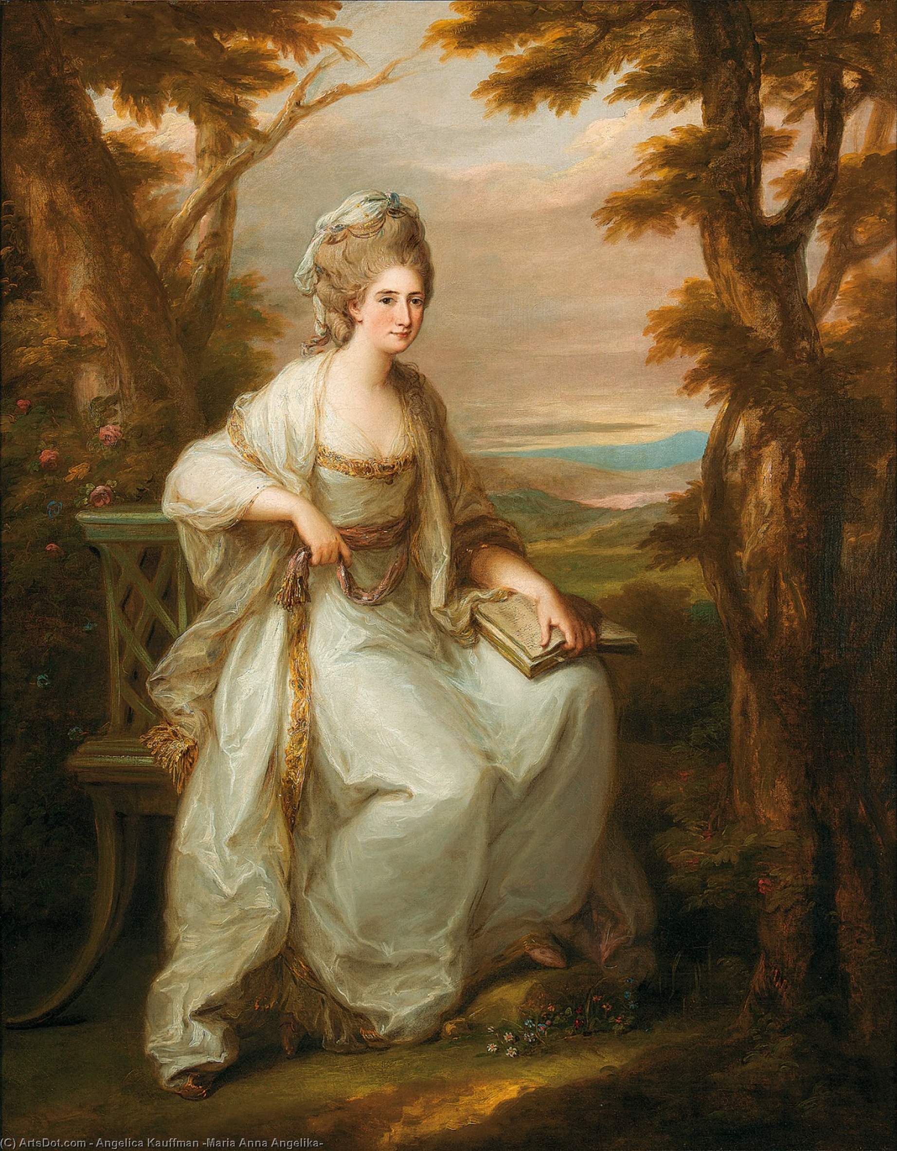 Wikioo.org - The Encyclopedia of Fine Arts - Painting, Artwork by Angelica Kauffman (Maria Anna Angelika) - Portrait of Anne Loudon, Lady Henderson of Fordall