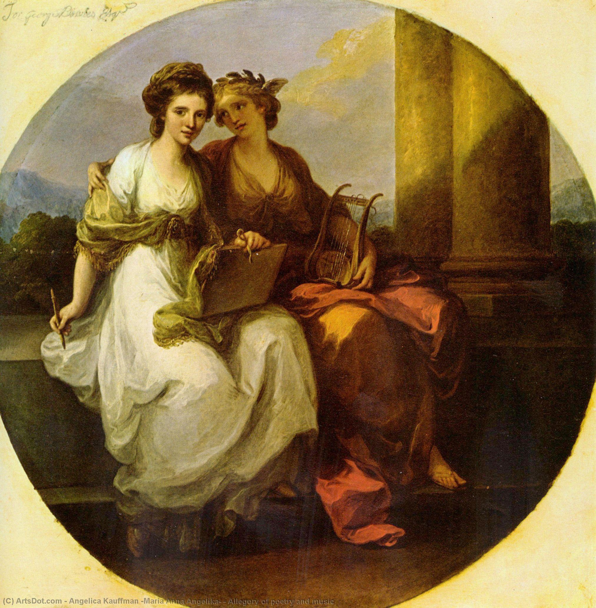 Wikioo.org - The Encyclopedia of Fine Arts - Painting, Artwork by Angelica Kauffman (Maria Anna Angelika) - Allegory of poetry and music