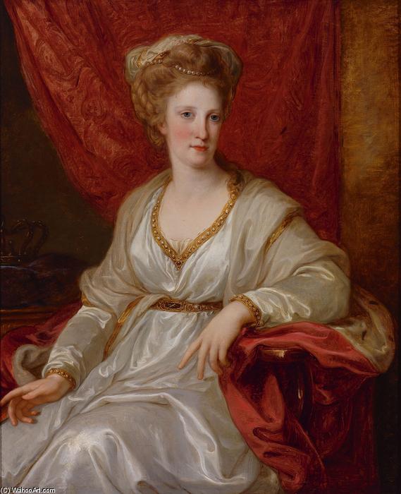 WikiOO.org - Encyclopedia of Fine Arts - Lukisan, Artwork Angelica Kauffman (Maria Anna Angelika) - Portrait of Maria Carolina of Austria