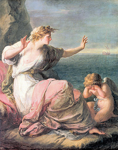 WikiOO.org - Encyclopedia of Fine Arts - Maľba, Artwork Angelica Kauffman (Maria Anna Angelika) - Ariadne left on the island of Naxos