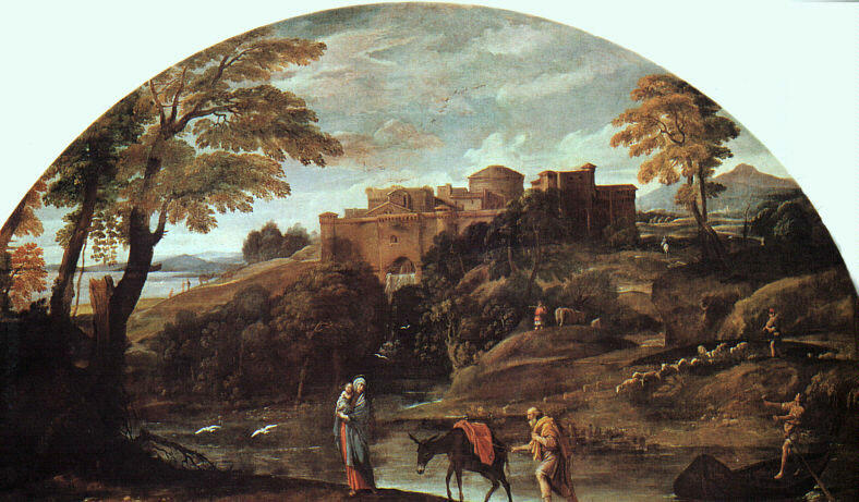 Wikioo.org - The Encyclopedia of Fine Arts - Painting, Artwork by Annibale Carracci - The Flight into Egypt