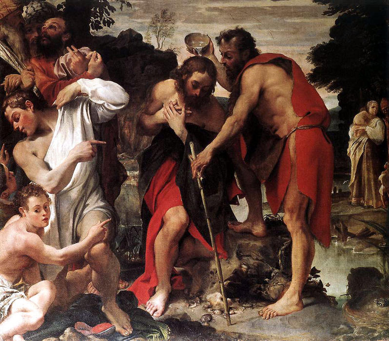 WikiOO.org – 美術百科全書 - 繪畫，作品 Annibale Carracci - 基督的洗礼