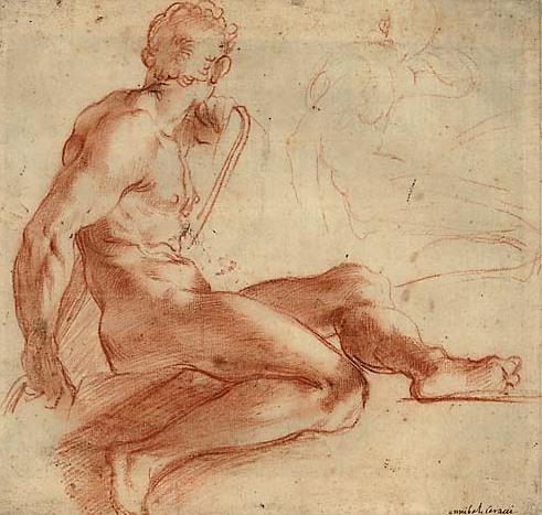 Wikioo.org - The Encyclopedia of Fine Arts - Painting, Artwork by Annibale Carracci - Nude Study