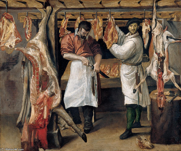 Wikioo.org – L'Enciclopedia delle Belle Arti - Pittura, Opere di Annibale Carracci - Il Butcher`s Negozio