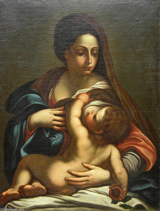Wikioo.org – L'Enciclopedia delle Belle Arti - Pittura, Opere di Annibale Carracci - madonna col bambino