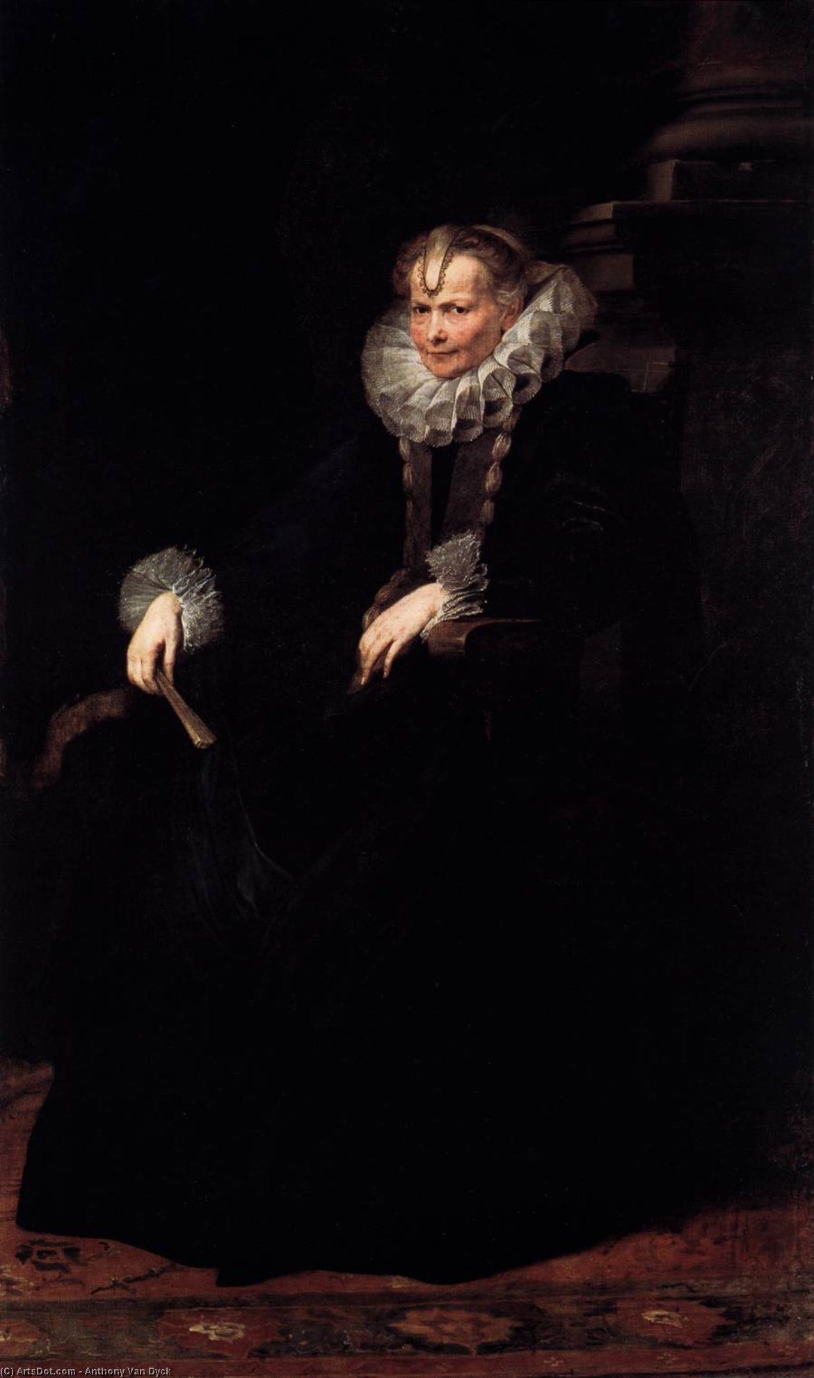 Wikioo.org - The Encyclopedia of Fine Arts - Painting, Artwork by Anthony Van Dyck - Wife of an Aristocratic Genoese
