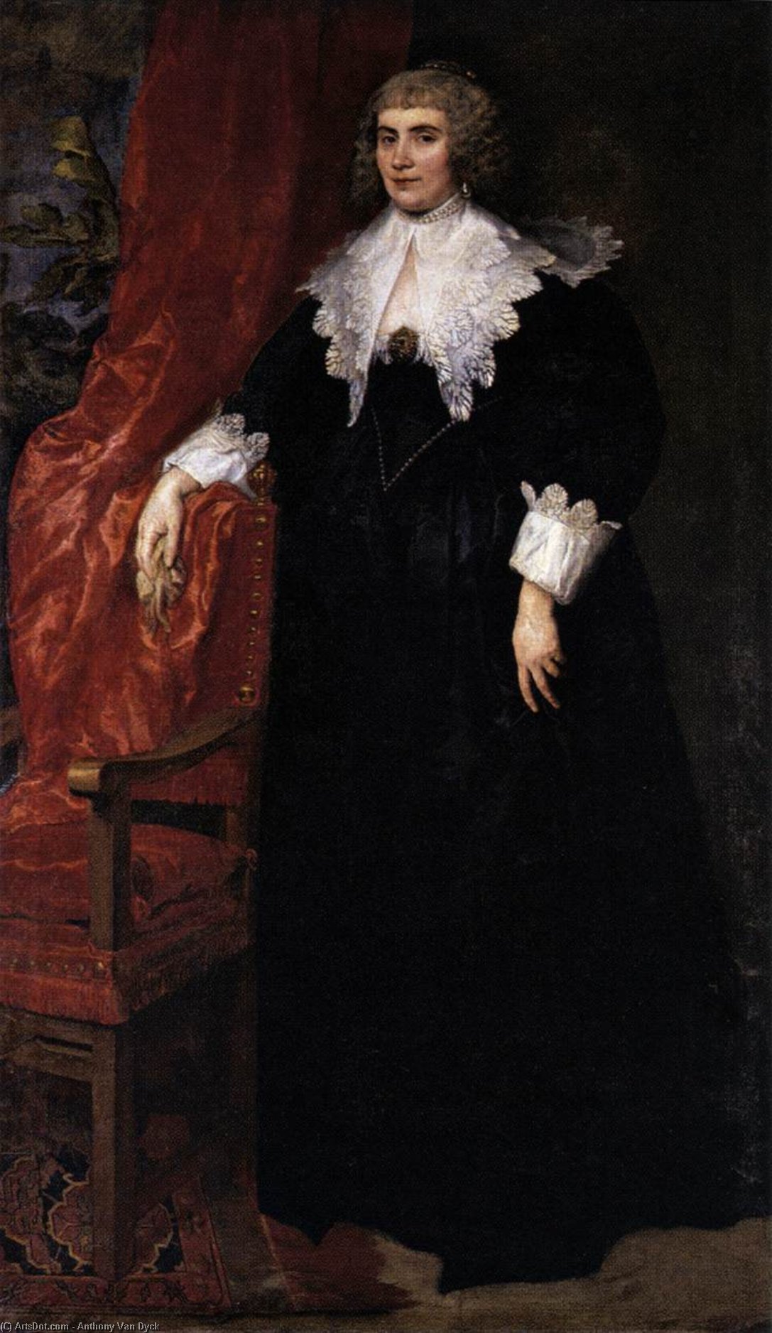 Wikioo.org - The Encyclopedia of Fine Arts - Painting, Artwork by Anthony Van Dyck - Portrait of Anna van Craesbecke
