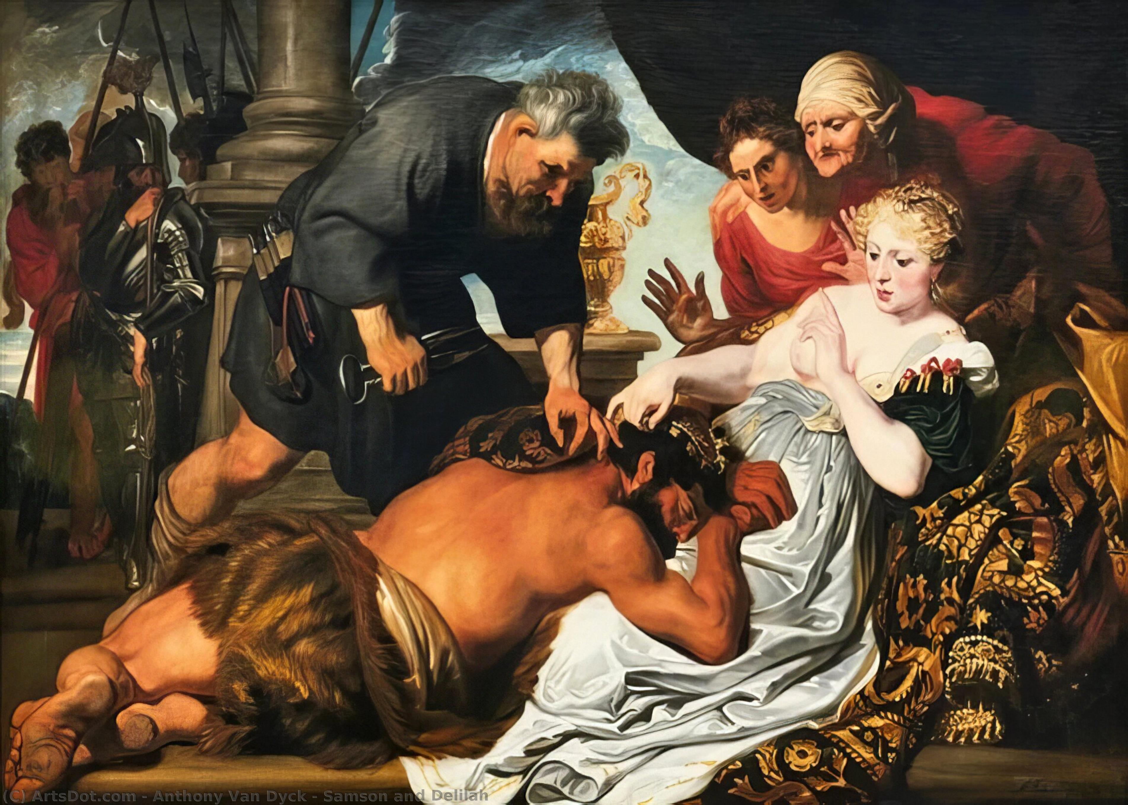 Wikioo.org – La Enciclopedia de las Bellas Artes - Pintura, Obras de arte de Anthony Van Dyck - sansón y dalila