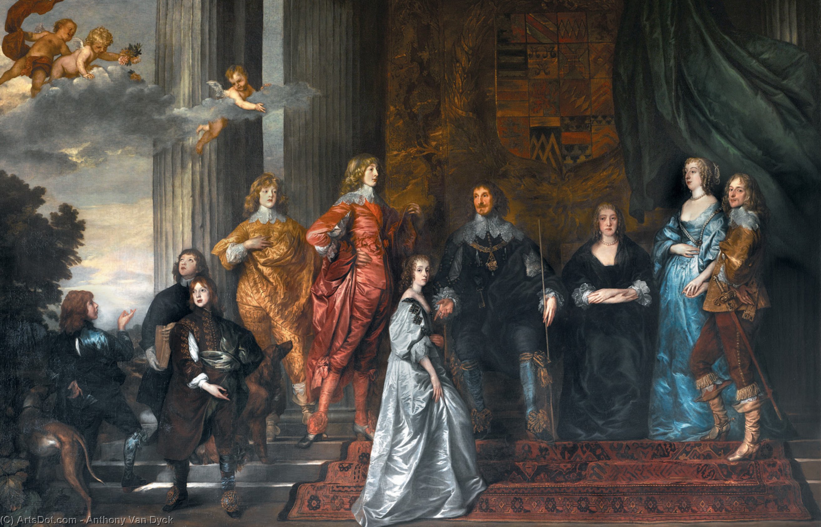 Wikioo.org - The Encyclopedia of Fine Arts - Painting, Artwork by Anthony Van Dyck - Philip, 4th Earl of Pembroke and His Family