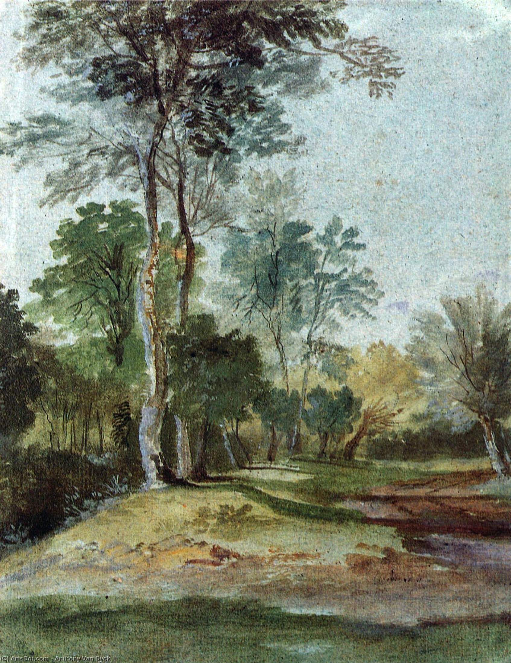 WikiOO.org - אנציקלופדיה לאמנויות יפות - ציור, יצירות אמנות Anthony Van Dyck - Avenue in the country
