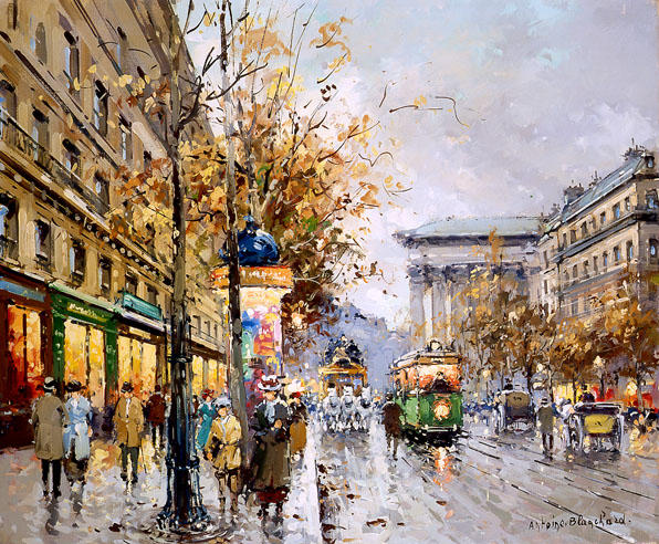 Wikioo.org - The Encyclopedia of Fine Arts - Painting, Artwork by Antoine Blanchard (Marcel Masson) - Boulevard des Capucines