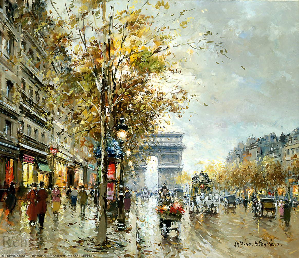 Wikioo.org - The Encyclopedia of Fine Arts - Painting, Artwork by Antoine Blanchard (Marcel Masson) - Champs Elysees