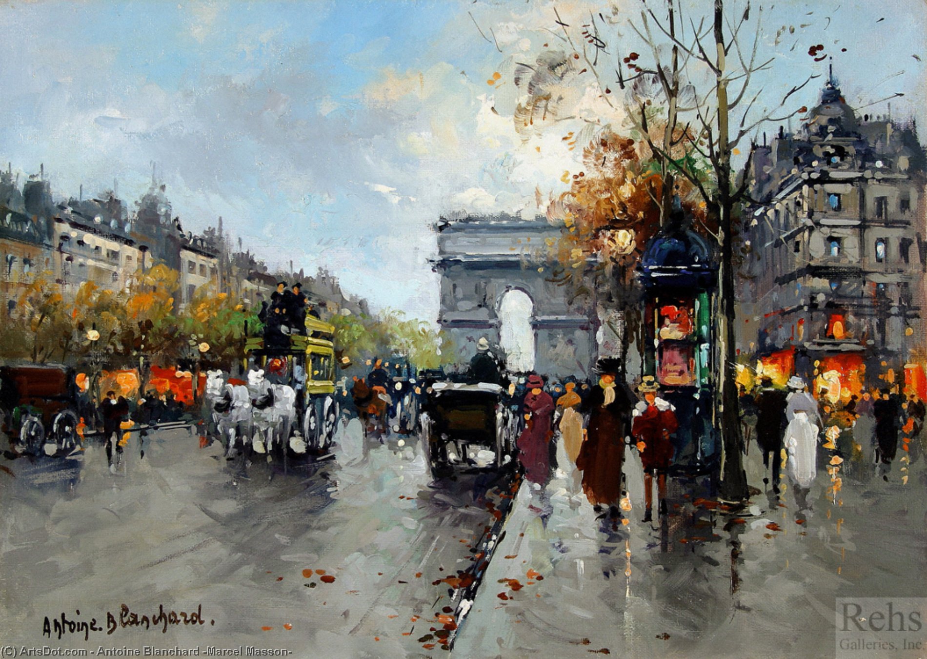 Wikioo.org - The Encyclopedia of Fine Arts - Painting, Artwork by Antoine Blanchard (Marcel Masson) - Champs Elysees