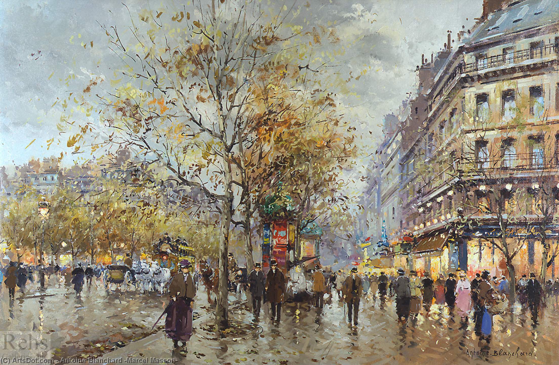 Wikioo.org - The Encyclopedia of Fine Arts - Painting, Artwork by Antoine Blanchard (Marcel Masson) - Le boulevard Paris