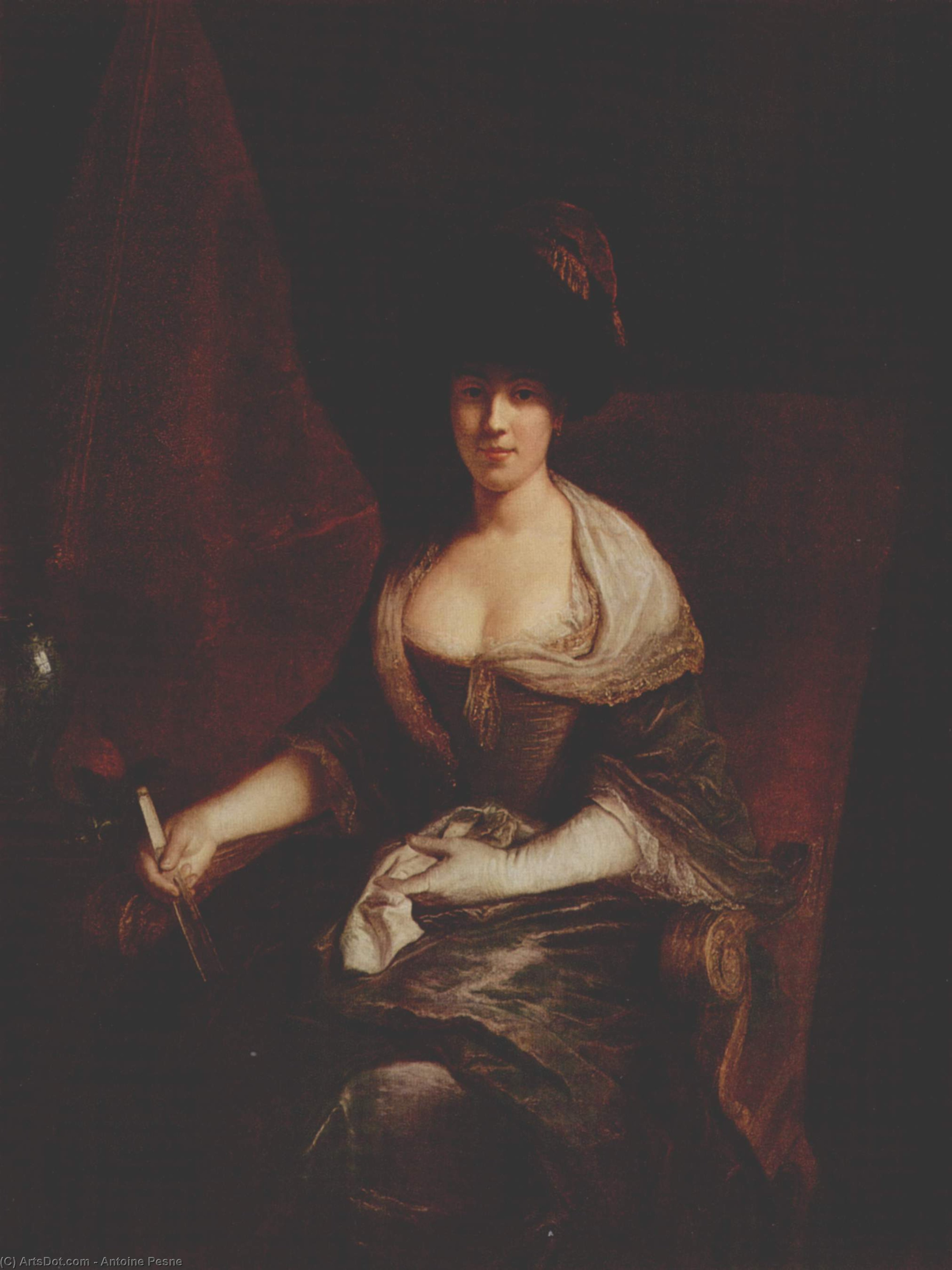WikiOO.org - אנציקלופדיה לאמנויות יפות - ציור, יצירות אמנות Antoine Pesne - Portrait of Mary Susanne Dinglinger, born Gutermann