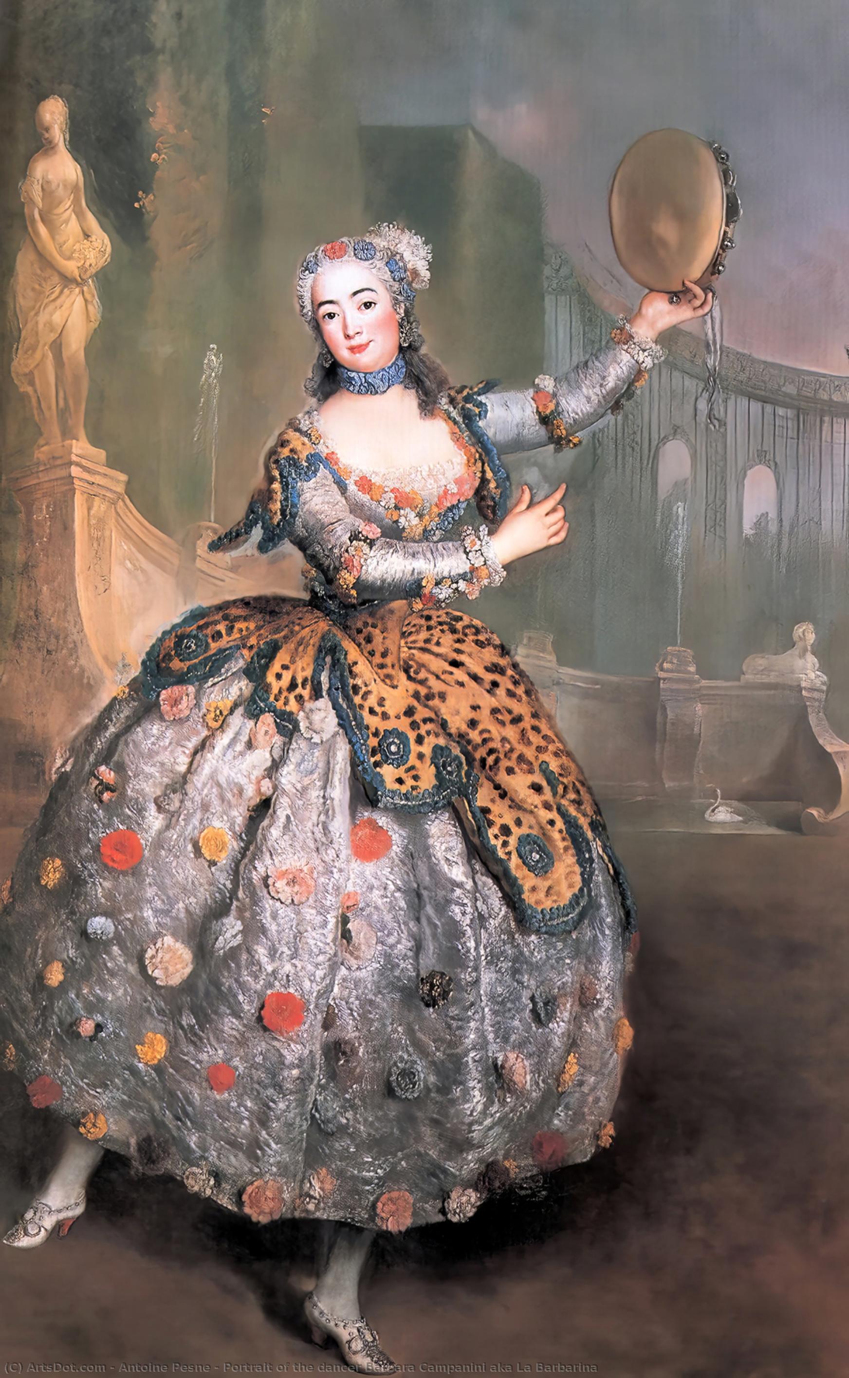 Wikioo.org - The Encyclopedia of Fine Arts - Painting, Artwork by Antoine Pesne - Portrait of the dancer Barbara Campanini aka La Barbarina