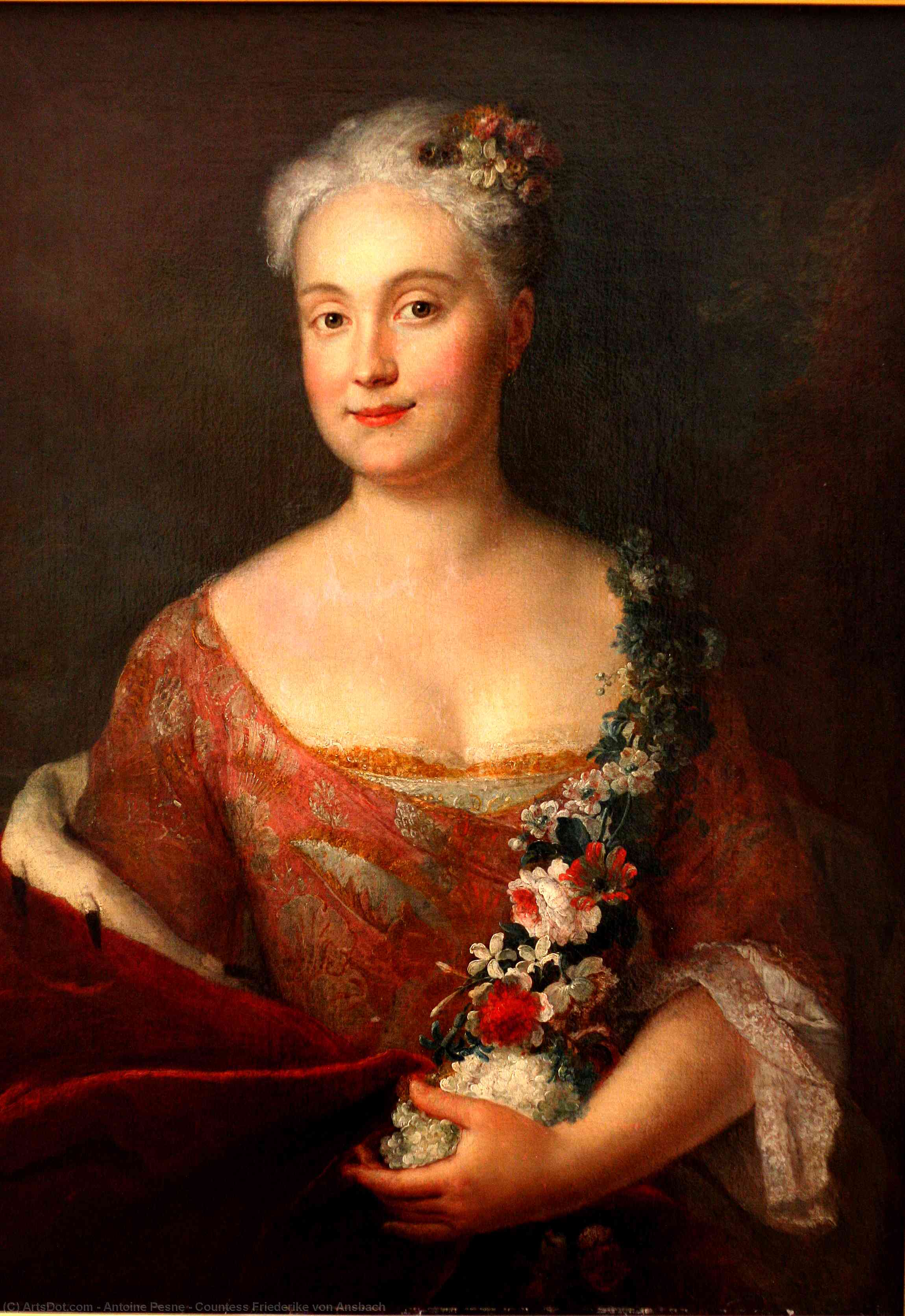 Wikioo.org - The Encyclopedia of Fine Arts - Painting, Artwork by Antoine Pesne - Countess Friederike von Ansbach