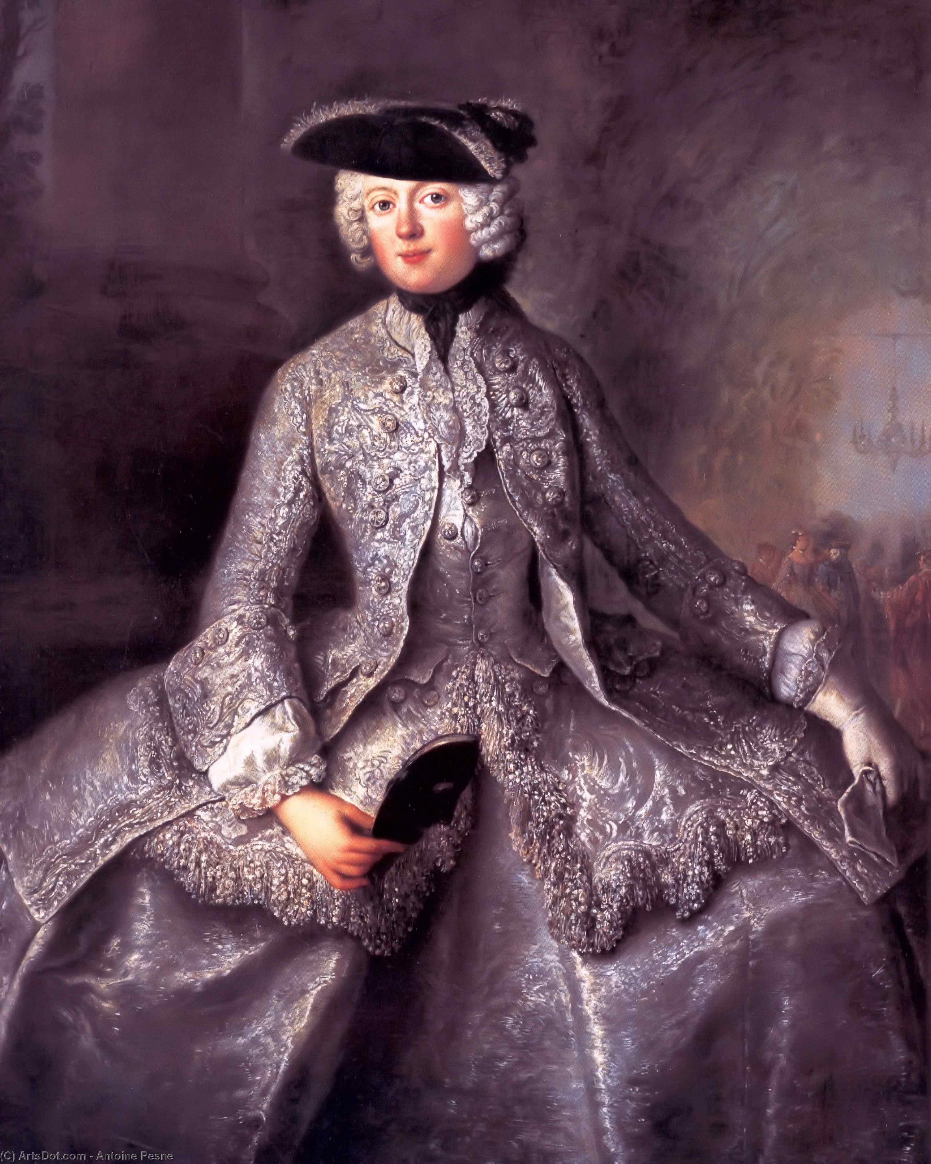 WikiOO.org - Енциклопедия за изящни изкуства - Живопис, Произведения на изкуството Antoine Pesne - Princess Amalia of Prussia as an Amazon