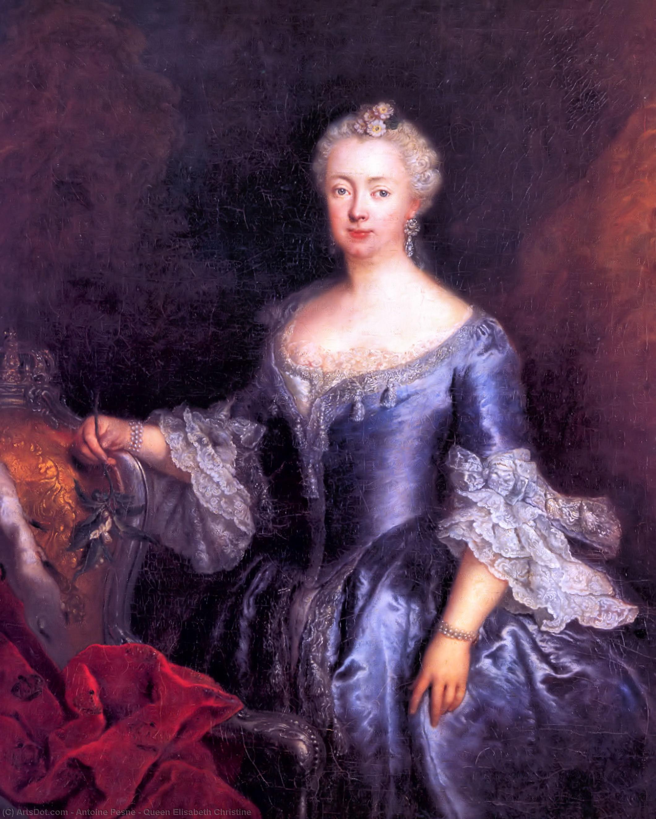 Wikioo.org - The Encyclopedia of Fine Arts - Painting, Artwork by Antoine Pesne - Queen Elisabeth Christine