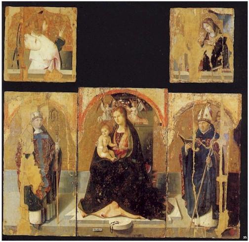 WikiOO.org - Enciclopedia of Fine Arts - Pictura, lucrări de artă Antonello Di Giovanni Di Antonio (Antonello Da Messina) - Polyptych with St. Gregory