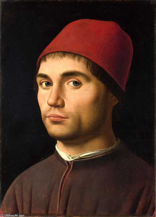 Wikioo.org - The Encyclopedia of Fine Arts - Painting, Artwork by Antonello Di Giovanni Di Antonio (Antonello Da Messina) - Portrait of a Man (9)