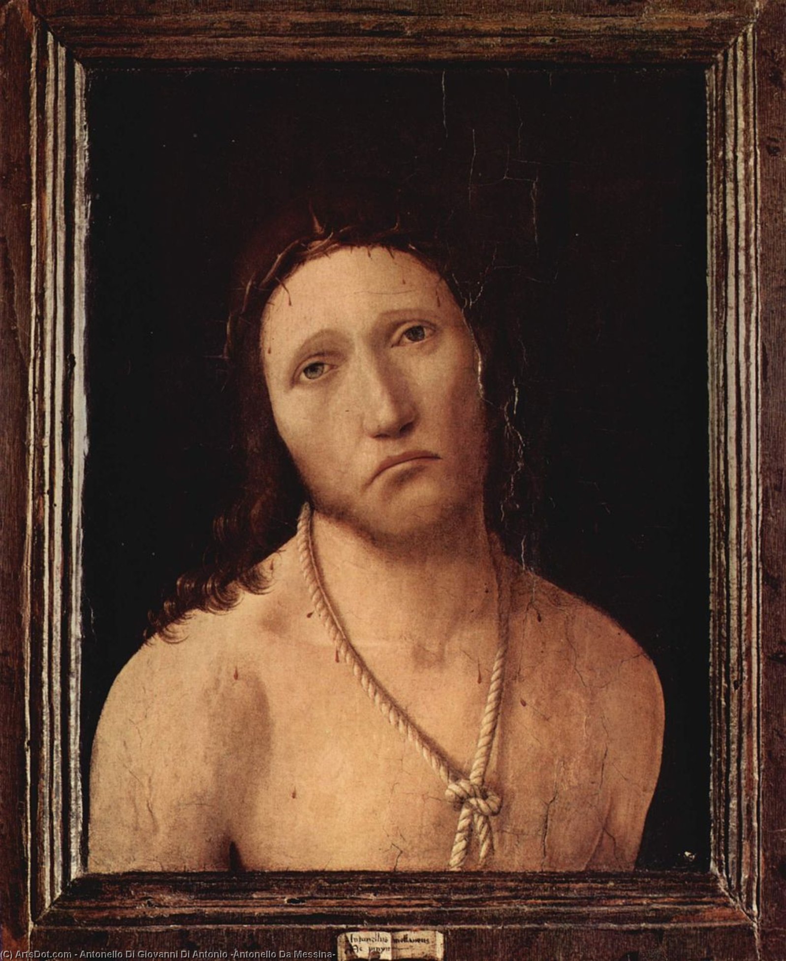 Wikioo.org – La Enciclopedia de las Bellas Artes - Pintura, Obras de arte de Antonello Di Giovanni Di Antonio (Antonello Da Messina) - ecce homo