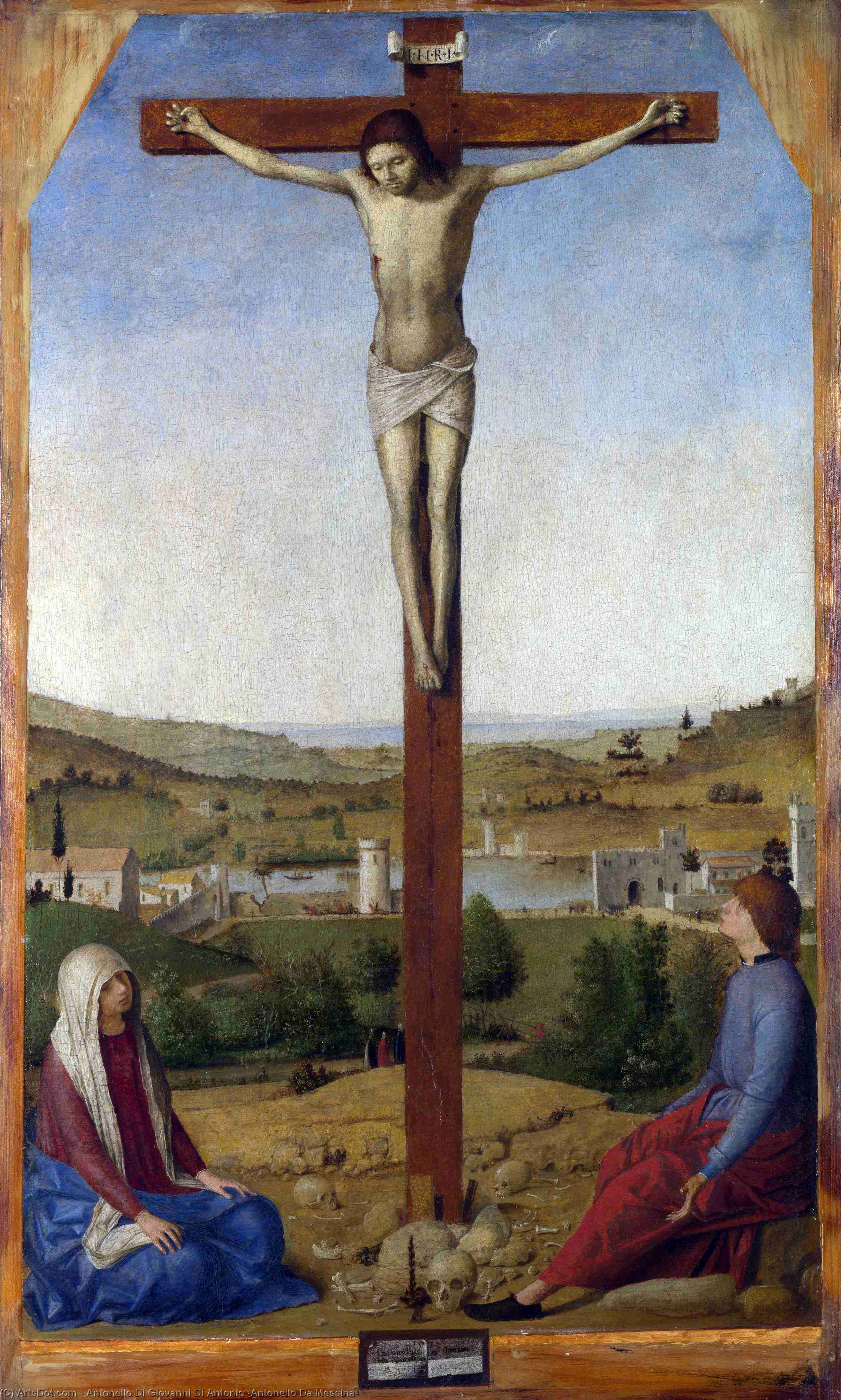 Wikioo.org – L'Encyclopédie des Beaux Arts - Peinture, Oeuvre de Antonello Di Giovanni Di Antonio (Antonello Da Messina) - Crucifixion