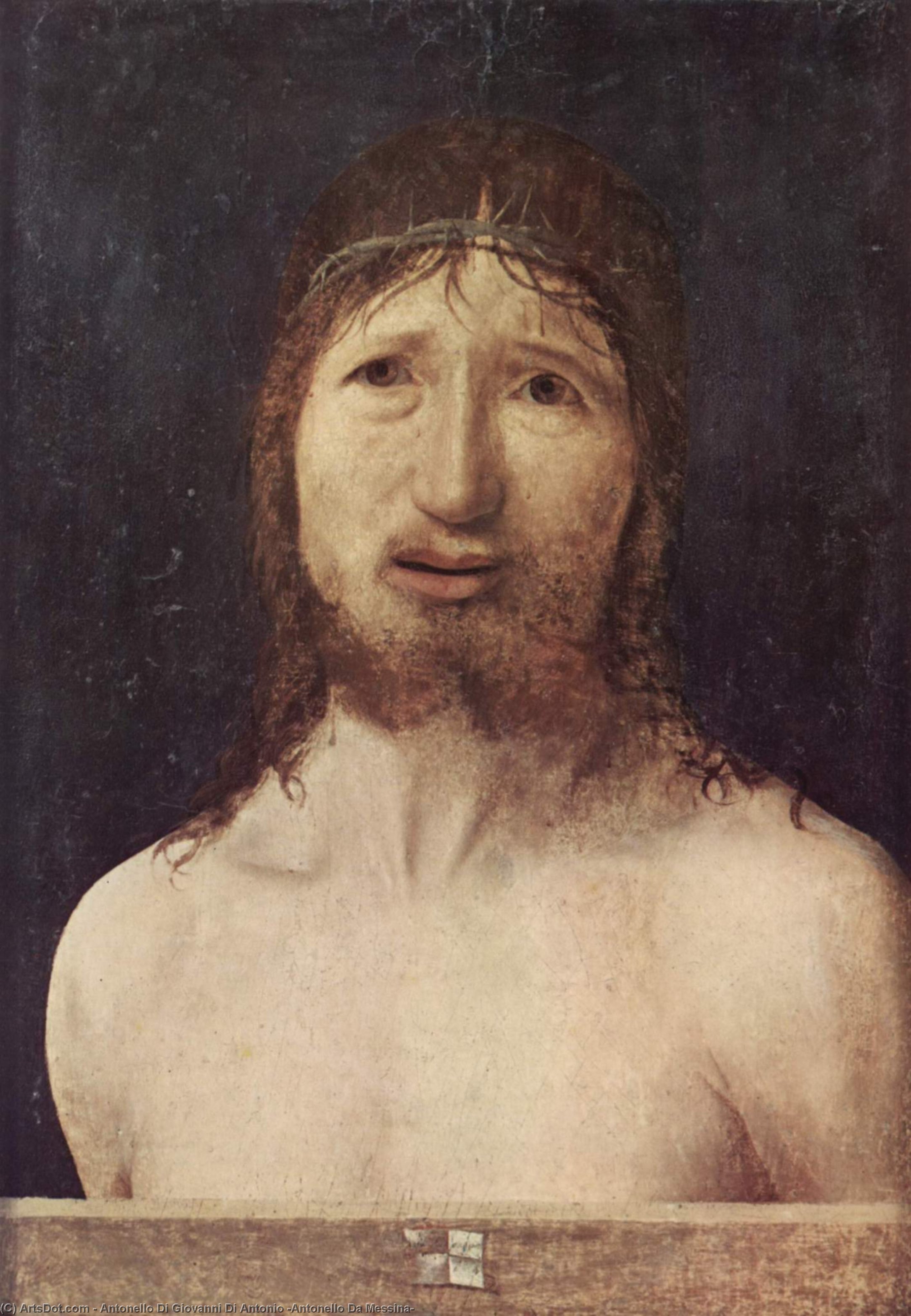 WikiOO.org - Enciklopedija dailės - Tapyba, meno kuriniai Antonello Di Giovanni Di Antonio (Antonello Da Messina) - Ecce Homo