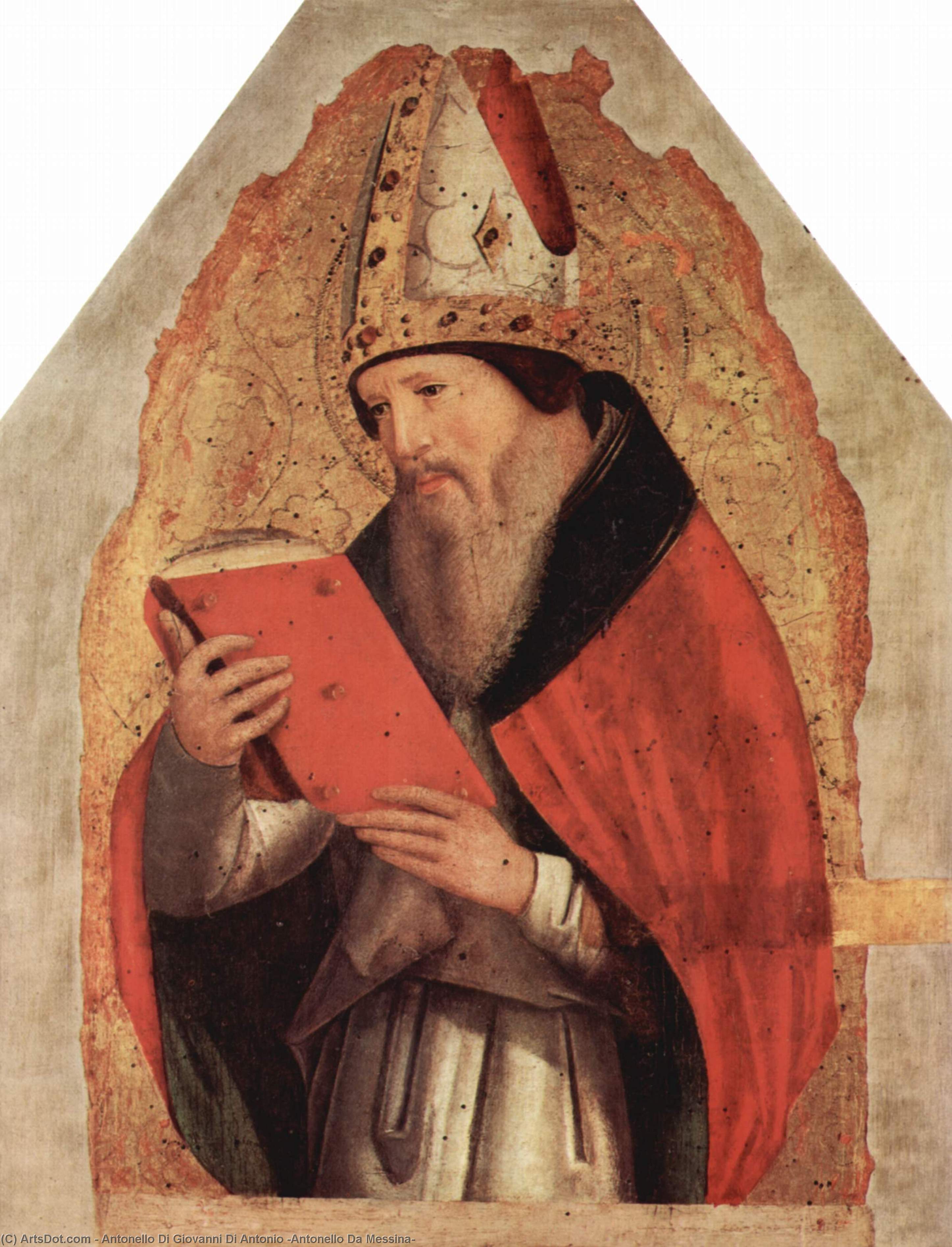 Wikioo.org - สารานุกรมวิจิตรศิลป์ - จิตรกรรม Antonello Di Giovanni Di Antonio (Antonello Da Messina) - St. Augustine