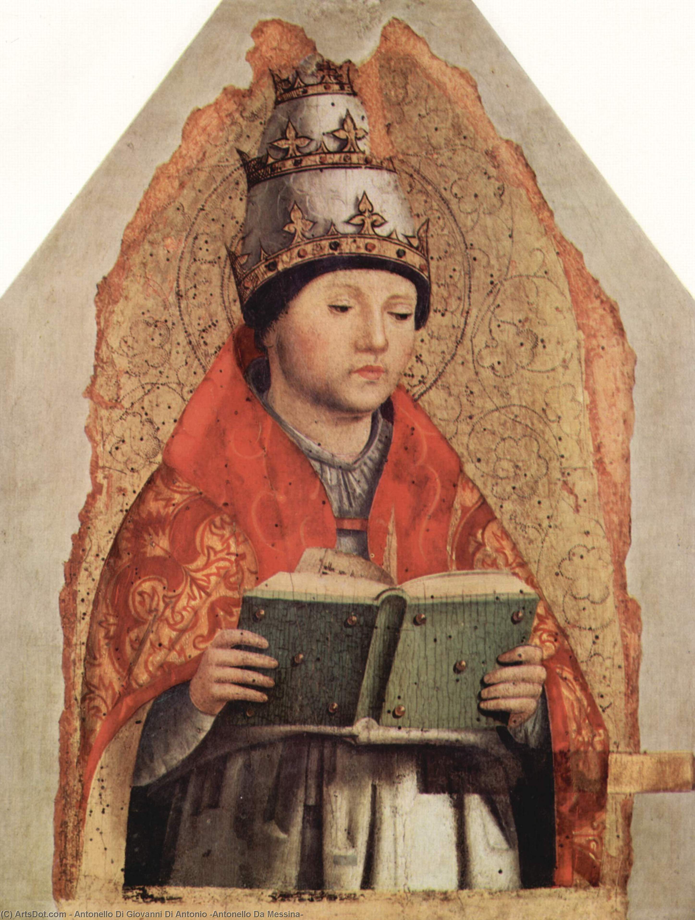 WikiOO.org - Enciklopedija dailės - Tapyba, meno kuriniai Antonello Di Giovanni Di Antonio (Antonello Da Messina) - St. Gregory