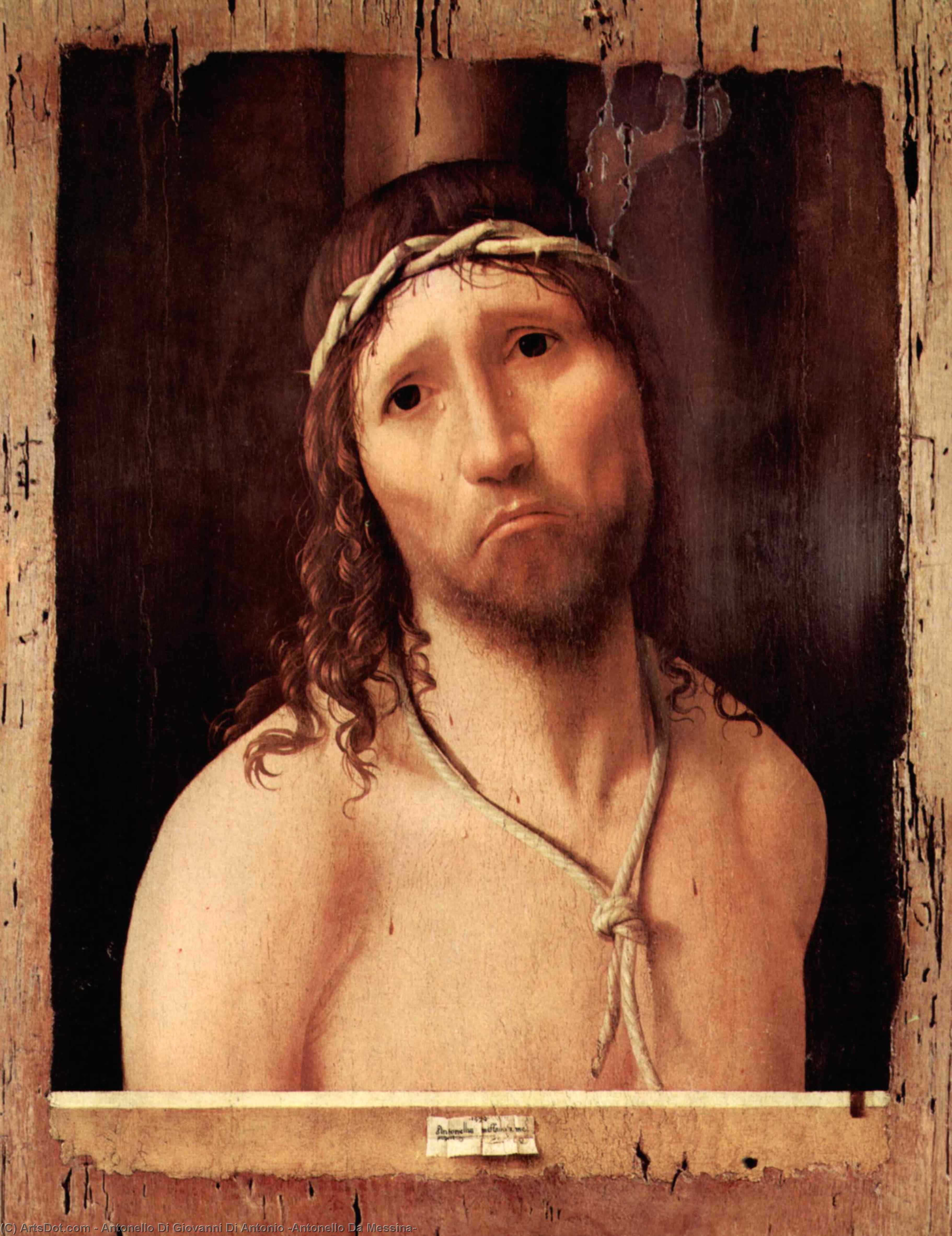 WikiOO.org - Encyclopedia of Fine Arts - Lukisan, Artwork Antonello Di Giovanni Di Antonio (Antonello Da Messina) - Ecce Homo
