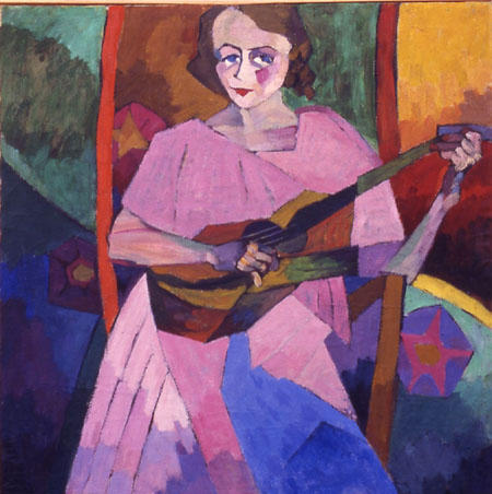 Wikioo.org - The Encyclopedia of Fine Arts - Painting, Artwork by Aristarkh Vasilevich Lentulov - Woman with Guitar